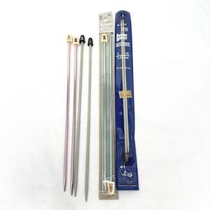 Susan Bates Knitting Needles LOT Silvalume Quicksilver Crafting Supplies 3-5